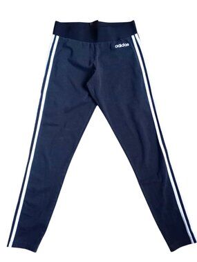 Adidas Black Leggings Women's Size S 3 Stripe Athletic Workout Pants